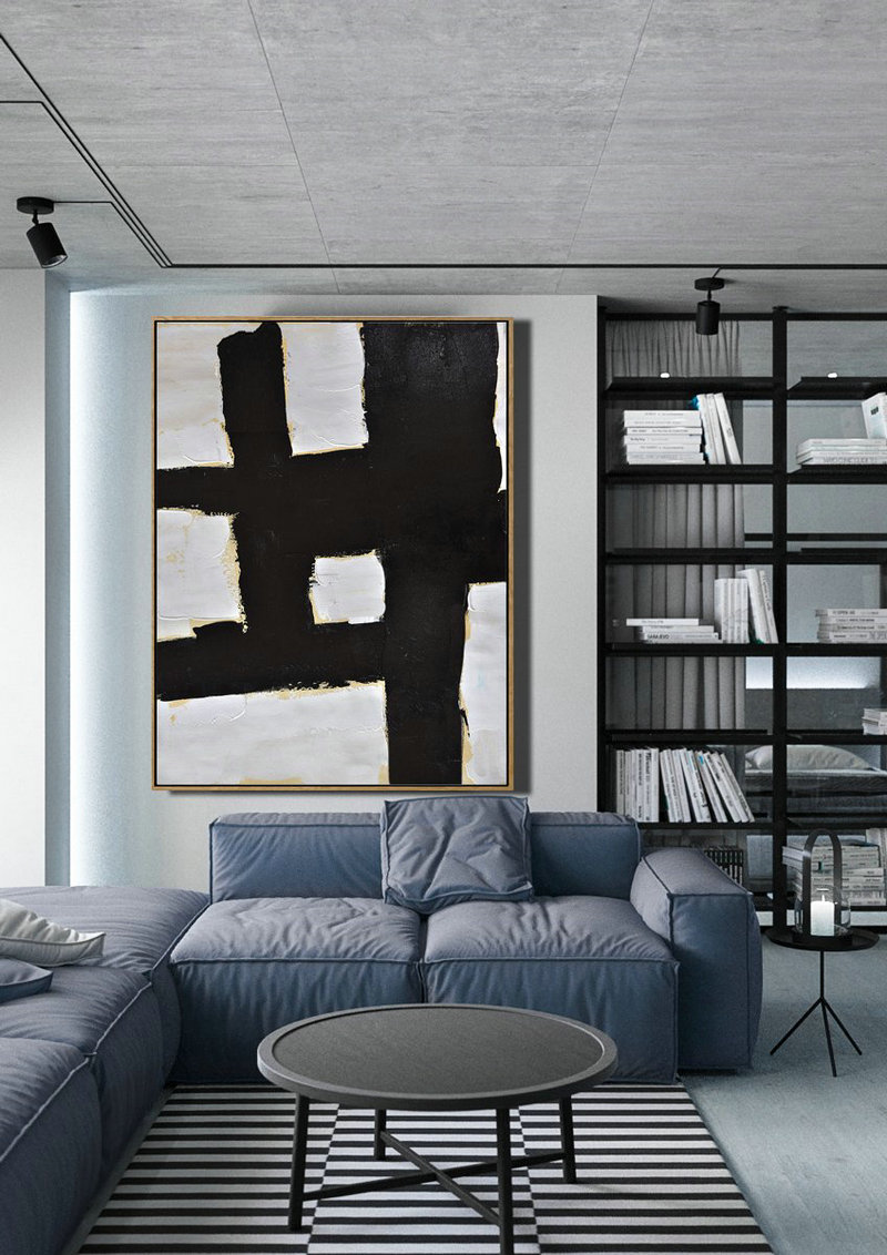 Large Abstract Painting Canvas Art,Minimalist Painting On Canvas, Palette Knife Vertical Minimal Art - Hand Painted Aclylic Painting On Canvas